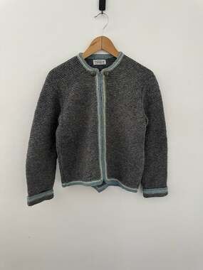 Vintage 70’s P. Straker Ltd Nantucket Hand Knit Wool Zip-Up Cardigan Sweater